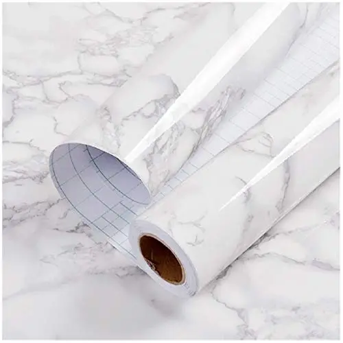 practicalWs gray and white marble peel and stick wallpaper roll