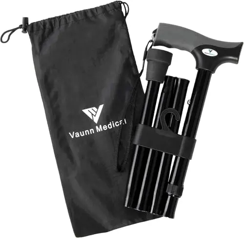 Vaunn Medical folding cane with easy-grip handle