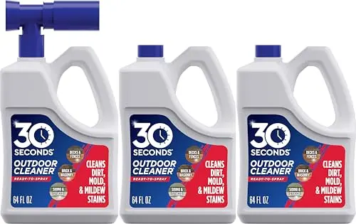 30 Seconds Outdoor Cleaner three bottles with hose end sprayer