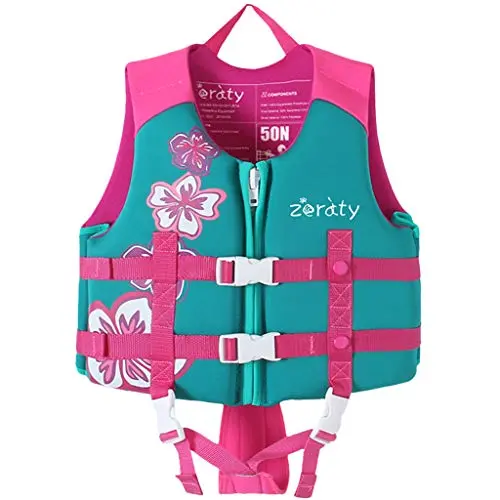 Zeraty blue neoprene toddler swim vest with adjustable safety strap
