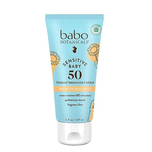 Babo Botanicals Sensitive Baby Mineral Sunscreen lotion bottle