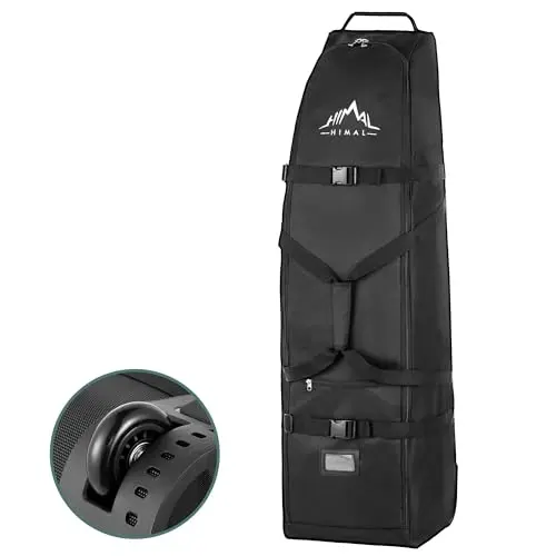 Himal Outdoors basic black golf travel bag with wheels and a single compartment