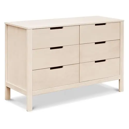 Carter's by Colby washed natural six-drawer baby dresser made of pinewood
