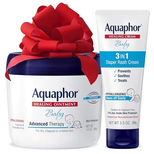 Aquaphor Baby gift set with Healing Ointment jar and Diaper Rash Cream tube