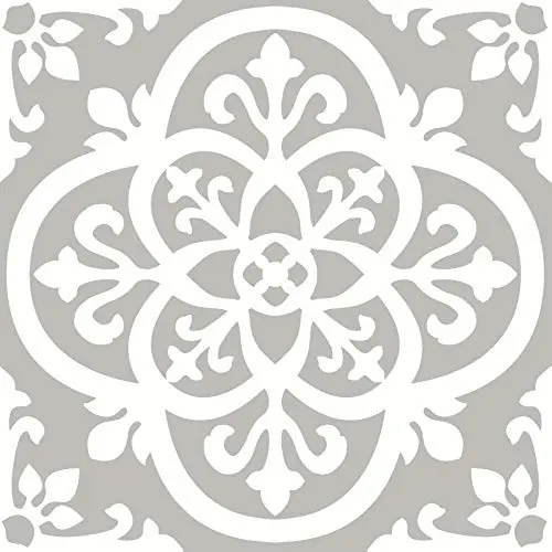 FloorPops Medina grey and white patterned peel and stick floor tile