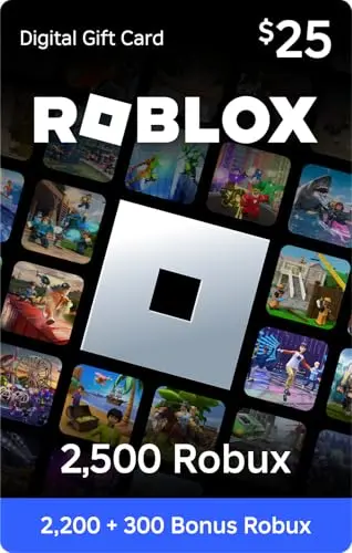 Roblox Digital Gift Card for 2,500 Robux digital code