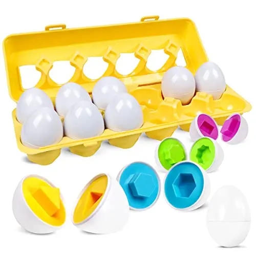 Skrtuan Matching Eggs toy set with 12 colorful plastic eggs