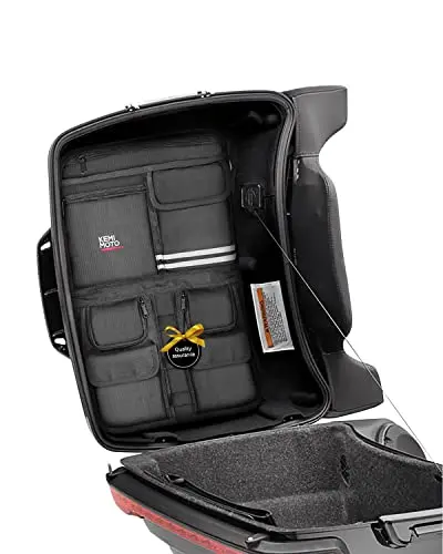 KEMIMOTO tour pack lid organizer with multiple pockets and removable design