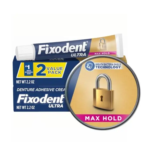 Fixodent Ultra Max Hold Denture Adhesive Cream twin pack