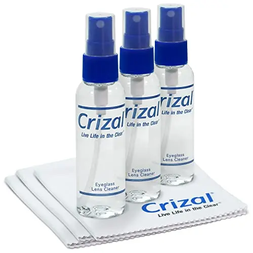Crizal eyeglass cleaner spray and microfiber cloth kit by Essilor