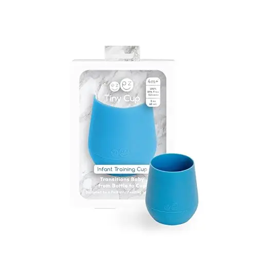 ezpz Tiny Cup blue silicone training cup for infants