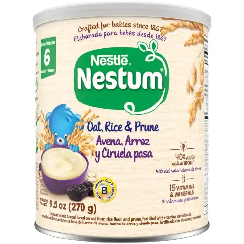 Nestle Nestum Oat, Rice & Prune Infant Cereal canister