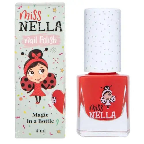 MISS NELLA STRAWBERRY 'N' CREAM Safe Special bold Red Nail Polish for Kids