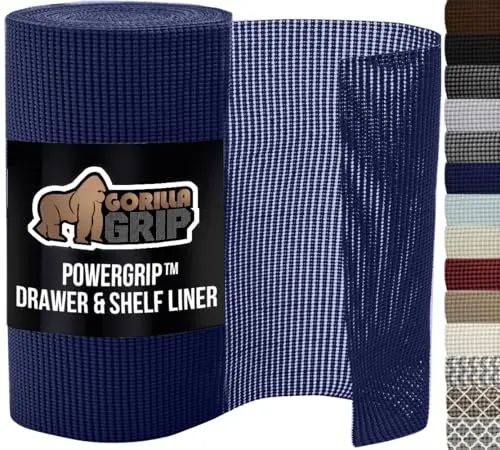 Gorilla Grip solid navy blue non-adhesive drawer and shelf liner