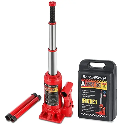 BAOSHISHAN 3-ton double ram bottle jack with carrying case