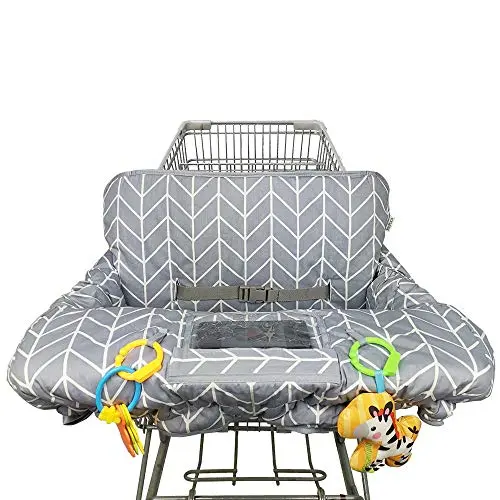 ICOPUCA reversible gray arrow print shopping cart cover with extra padding