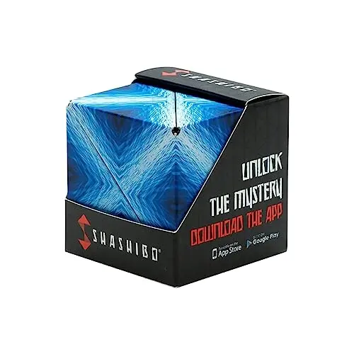 SHASHIBO shape-shifting magnetic fidget box in Blue Planet design