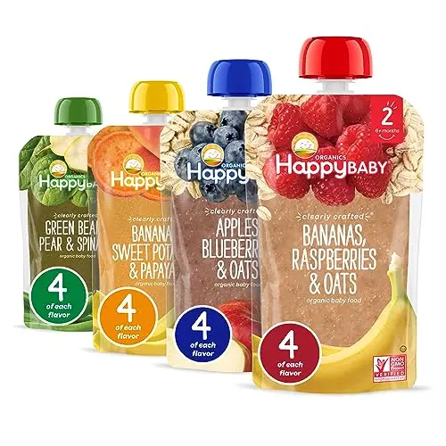 Happy Baby Organics Clearly Crafted baby food pouches variety pack