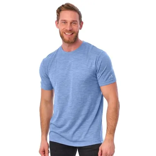 Merino.tech men's merino wool t-shirt in grey blue