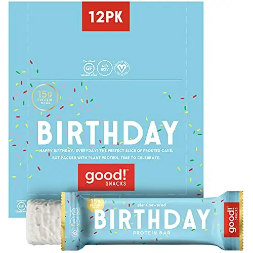 good! Snacks Birthday Cake Vegan Protein Bars box