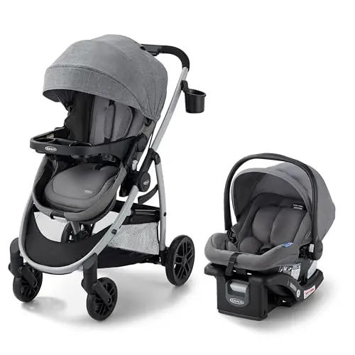 Graco Modes Pramette stroller in Ellington color, showing reversible seat and included infant car seat