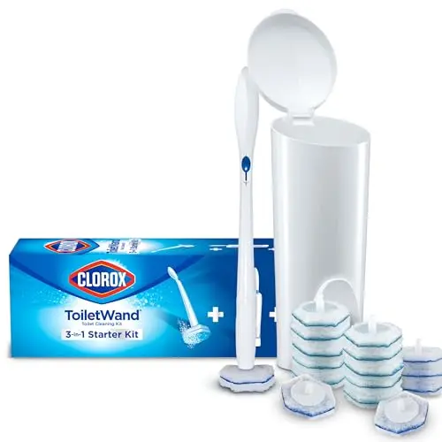 Clorox ToiletWand disposable toilet cleaning system with wand, caddy, and refill heads