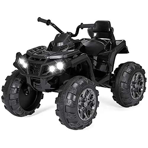 Best Choice Products Black 12V Kids Electric ATV with LED headlights