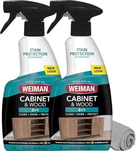Weiman Cabinet and Wood Cleaner 2-pack with microfiber towel
