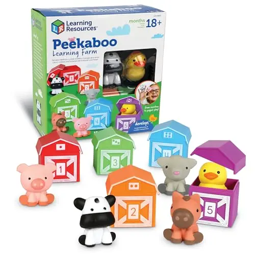 Learning Resources Peekaboo Learning Farm set with animal finger puppets