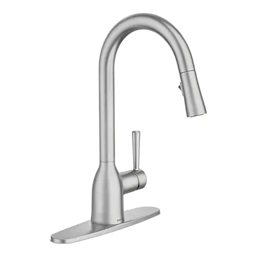 Moen Adler one-handle high arc pulldown kitchen faucet in spot resist stainless