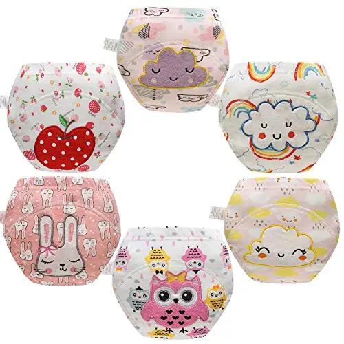 Skhls potty training pants for girls with cute embroidered designs on soft fabric