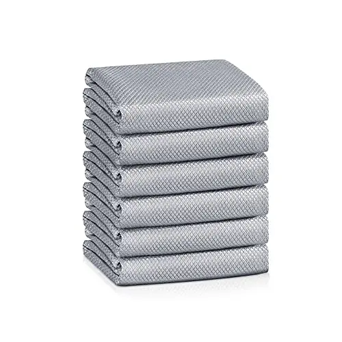 VPMURUGA grey fish scale pattern microfiber cleaning cloths, pack of 6