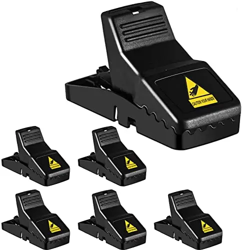 FEEKE black plastic reusable mouse traps, 6-pack