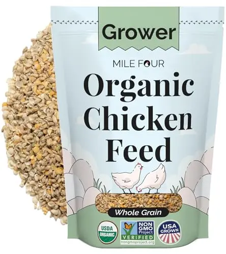 Mile Four Organic Whole Grain Grower Chicken Feed sample bag