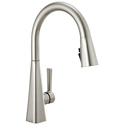 Delta Lenta brushed nickel kitchen faucet with pull down sprayer