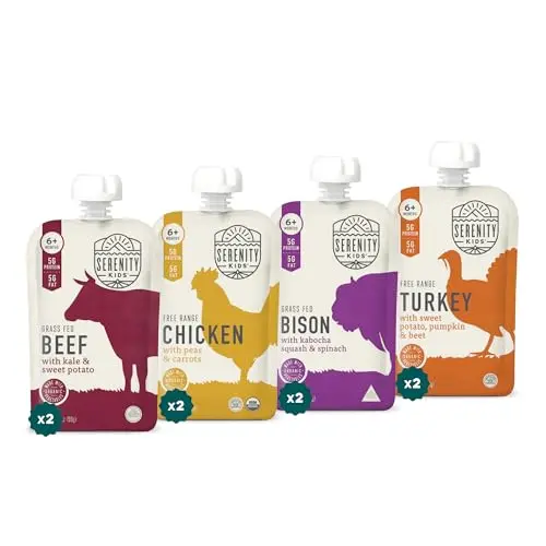Serenity Kids meat and veggie baby food pouches variety pack