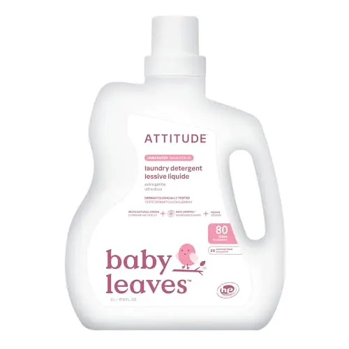 ATTITUDE Baby Laundry Detergent Liquid, EWG Verified, Unscented bottle