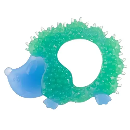 Outward Hound small blue hedgehog-shaped rubber dental chew toy for dogs