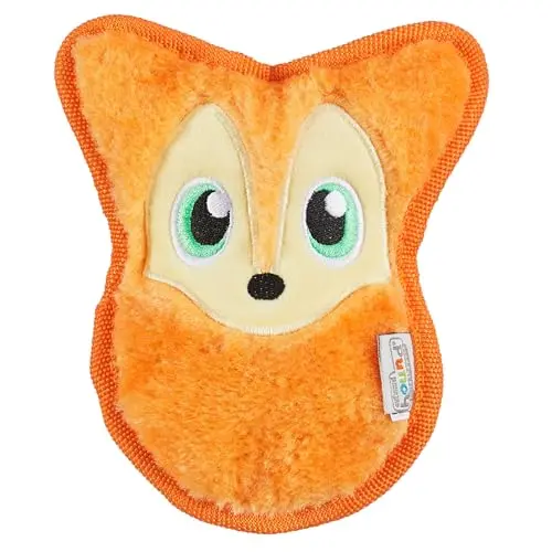 Outward Hound small orange fox plush dog toy without stuffing