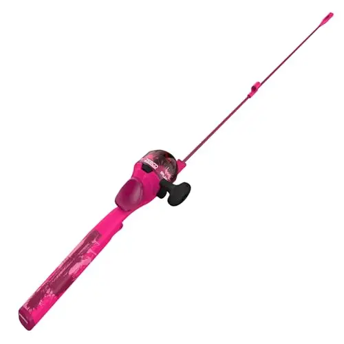 Zebco Kids Splash floating fishing rod and reel combo in pink