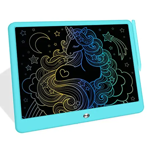 FLUESTON 15-inch blue LCD writing tablet and doodle board for kids