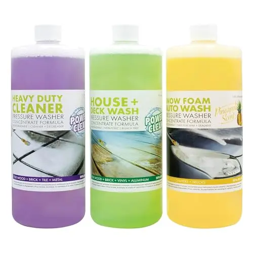 Sun Joe 3-Pack Pressure Washer Cleaner Set with three 1-quart bottles