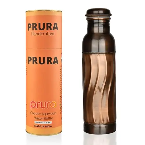 PRURA black wave design copper water bottle