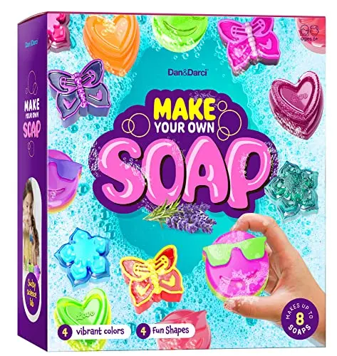 Dan&Darci Soap Making Kit for Kids with molds, colors, and soap base