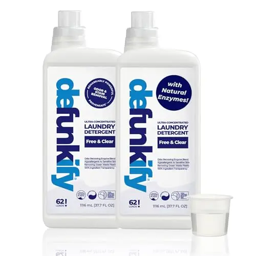 Defunkify Free & Clear Liquid Laundry Detergent twin-pack bottles