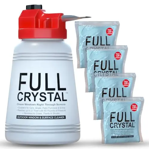 Full Crystal Window Cleaning Kit with bottle and concentrate packets