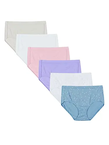 Hanes Women's Organic Cotton Brief Underwear 6-Pack in assorted colors