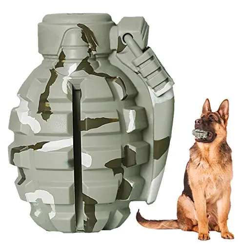 Fairsh camo colored rubber grenade shaped dog chew toy