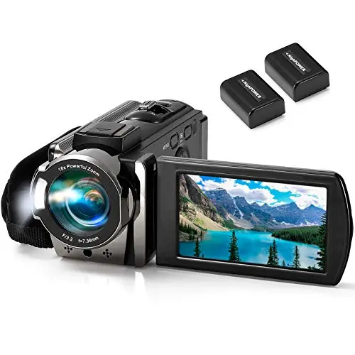 KIMIRE black 1080P digital camcorder with rotating screen