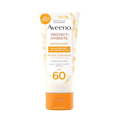 Aveeno Protect + Hydrate SPF 60 sunscreen lotion bottle